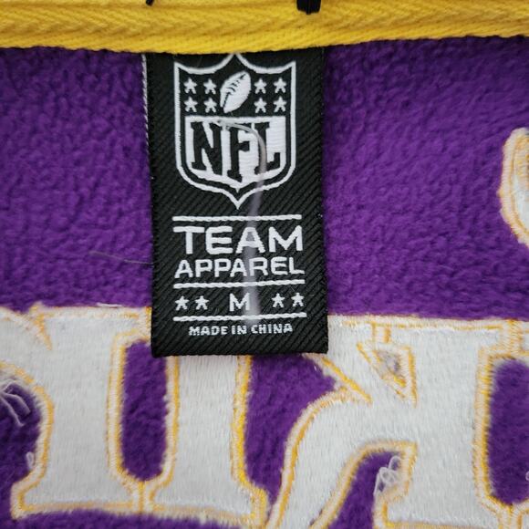 NFL Minnesota Vikings Men’s M 1/4 Zip Pullover Purple Football Waffle Knit NEW - Picture 2 of 16